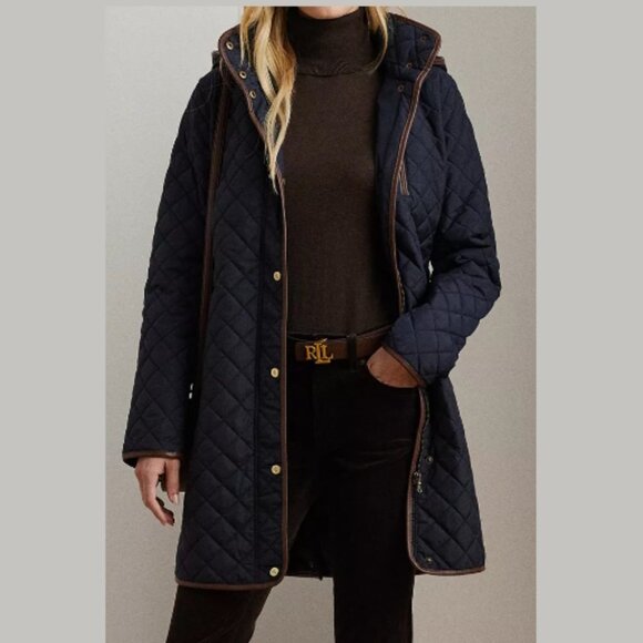 Ralph Lauren navy Quilted Coat, XXL - Picture 5 of 8